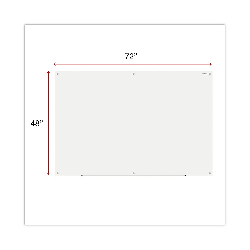 Universal Frameless Glass Marker Board, 72 x 48, White Surface (UNV43234)
