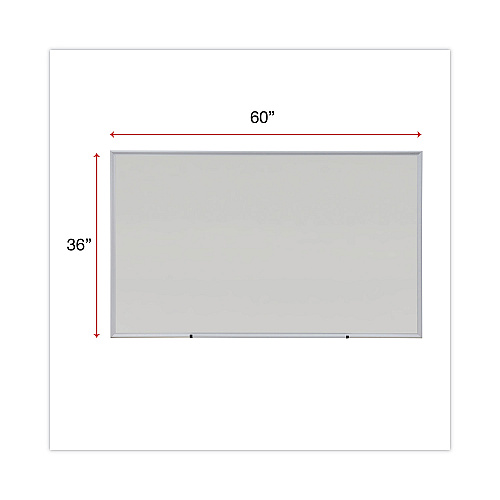 Universal Deluxe Melamine Dry Erase Board, 60 x 36, Melamine White Surface, Silver Anodized Aluminum Frame (UNV43625)