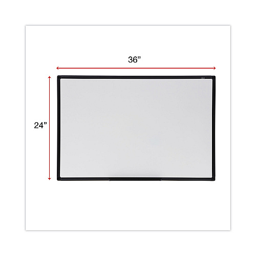 Universal Design Series Deluxe Dry Erase Board, 36 x 24, White Surface, Black Anodized Aluminum Frame (UNV43628)
