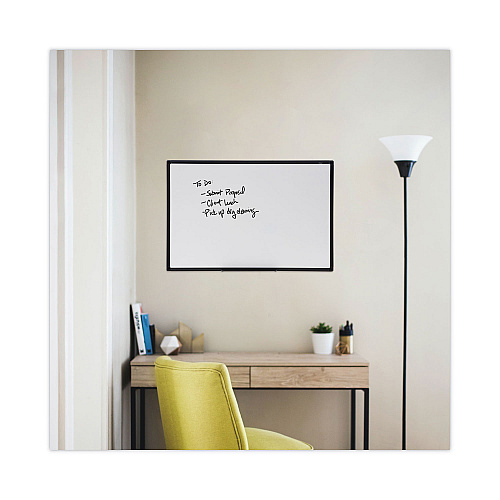 Universal Design Series Deluxe Dry Erase Board, 36 x 24, White Surface, Black Anodized Aluminum Frame (UNV43628)