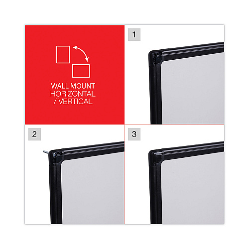 Universal Design Series Deluxe Dry Erase Board, 48 x 36, White Surface, Black Anodized Aluminum Frame (UNV43629)