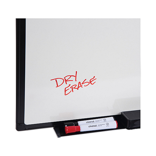 Universal Design Series Deluxe Dry Erase Board, 48 x 36, White Surface, Black Anodized Aluminum Frame (UNV43629)