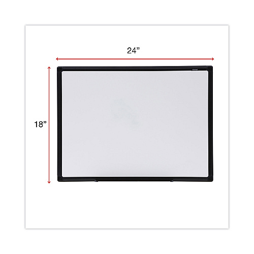 Universal Design Series Deluxe Dry Erase Board, 24 x 18, White Surface, Black Anodized Aluminum Frame (UNV43630)
