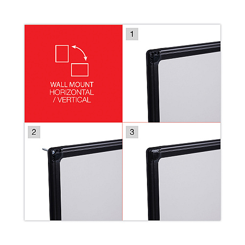 Universal Design Series Deluxe Dry Erase Board, 24 x 18, White Surface, Black Anodized Aluminum Frame (UNV43630)