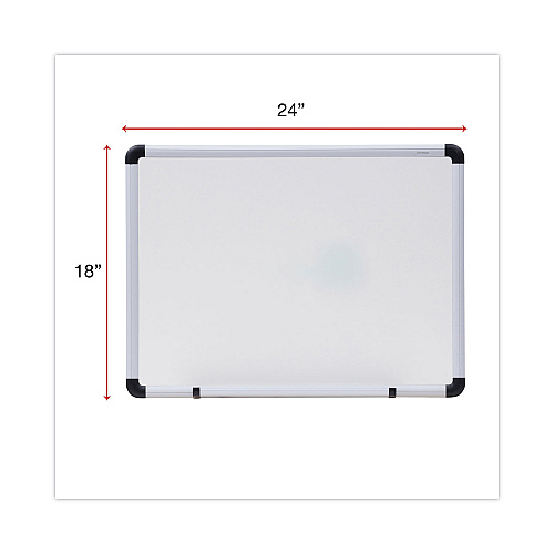 Universal Modern Melamine Dry Erase Board with Aluminum Frame, 24 x 18, White Surface (UNV43722)