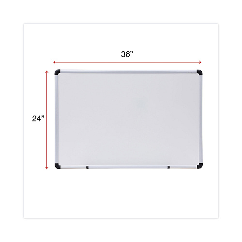 Universal Modern Melamine Dry Erase Board with Aluminum Frame, 36 x 24, White Surface (UNV43723)