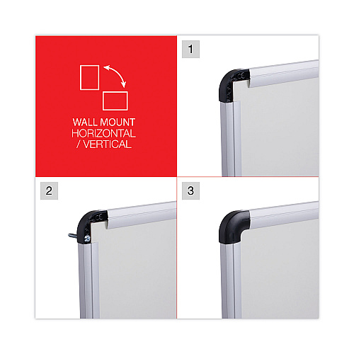 Universal Modern Melamine Dry Erase Board with Aluminum Frame, 36 x 24, White Surface (UNV43723)