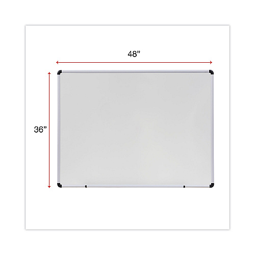 Universal Modern Melamine Dry Erase Board with Aluminum Frame, 48 x 36, White Surface (UNV43724)