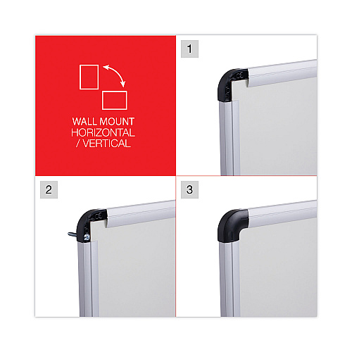 Universal Modern Melamine Dry Erase Board with Aluminum Frame, 48 x 36, White Surface (UNV43724)