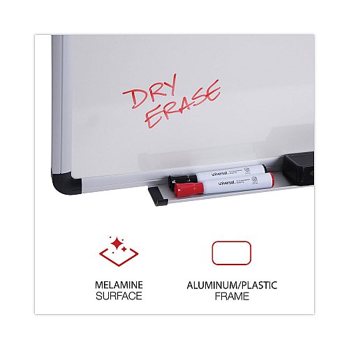 Universal Modern Melamine Dry Erase Board with Aluminum Frame, 72 x 48, White Surface (UNV43725)