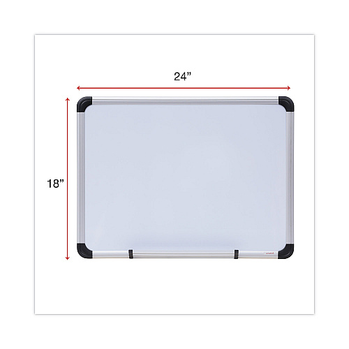 Universal Magnetic Steel Dry Erase Marker Board, 24 x 18, White Surface, Aluminum/Plastic Frame (UNV43732)