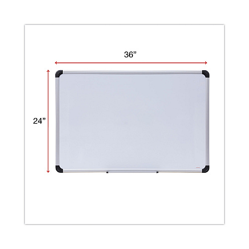 Universal Magnetic Steel Dry Erase Marker Board, 36 x 24, White Surface, Aluminum/Plastic Frame (UNV43733)