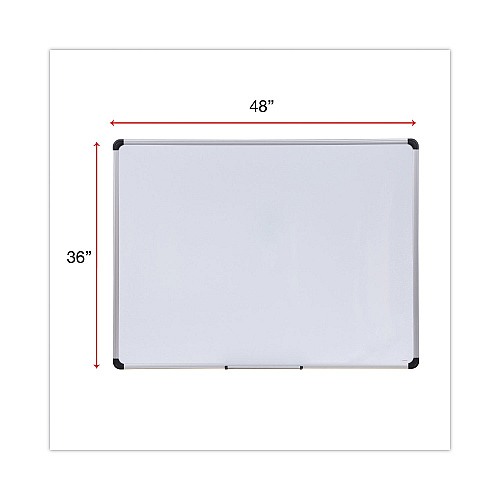 Universal Magnetic Steel Dry Erase Marker Board, 48 x 36, White Surface, Aluminum/Plastic Frame (UNV43734)