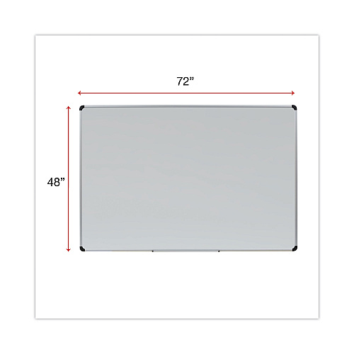 Universal Magnetic Steel Dry Erase Marker Board, 72 x 48, White Surface, Aluminum/Plastic Frame (UNV43735)