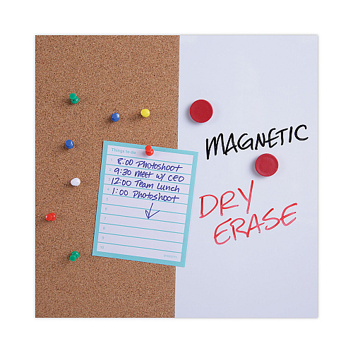 Universal Cork/Dry Erase Board, Melamine, 24 x 18, Tan/White Surface, Gray/Black Aluminum/Plastic Frame (UNV43742)