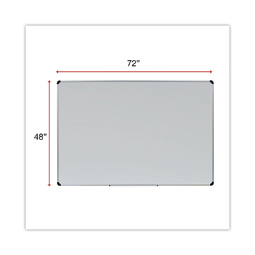 Universal Deluxe Porcelain Magnetic Dry Erase Board, 72 x 48, White Surface, Silver/Black Aluminum Frame (UNV43843)