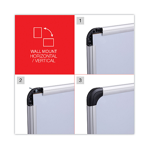 Universal Deluxe Porcelain Magnetic Dry Erase Board, 72 x 48, White Surface, Silver/Black Aluminum Frame (UNV43843)