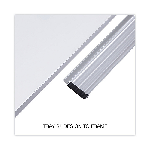 Universal Deluxe Melamine Dry Erase Board, 24 x 18, Melamine White Surface, Silver Aluminum Frame (UNV44618)