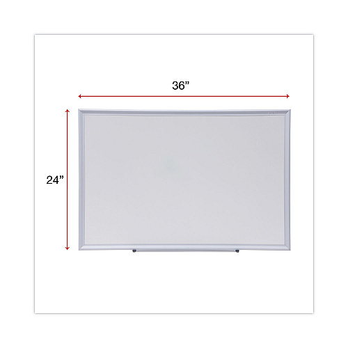 Universal Deluxe Melamine Dry Erase Board, 36 x 24, Melamine White Surface, Silver Aluminum Frame (UNV44624)