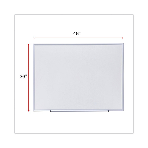 Universal Deluxe Melamine Dry Erase Board, 48 x 36, Melamine White Surface, Silver Aluminum Frame (UNV44636)
