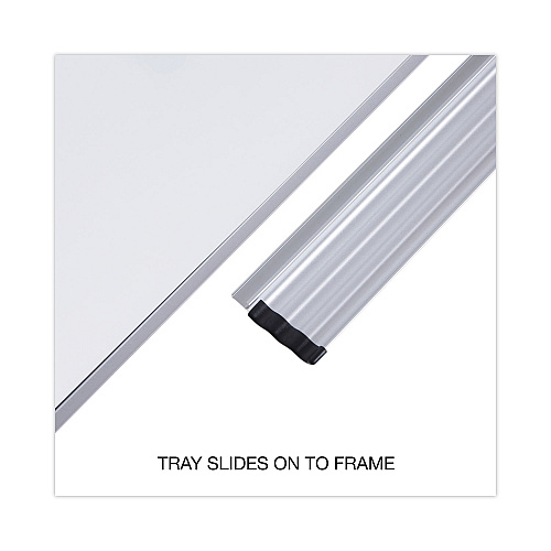 Universal Deluxe Melamine Dry Erase Board, 48 x 36, Melamine White Surface, Silver Aluminum Frame (UNV44636)