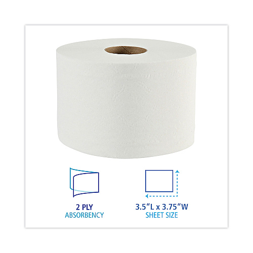 Boardwalk&reg; Green Xtra Controlled Toilet Paper, OptiCore, 2-Ply, 1000 Sheets/Roll, 36 Rolls/Carton (BWK45XTRA)