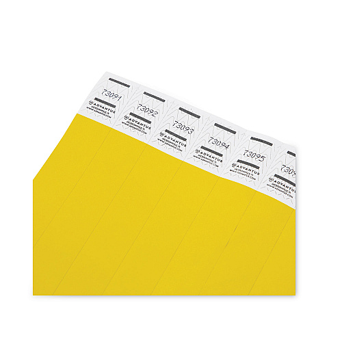 Advantus Crowd Management Wristbands, Sequentially Numbered, 10" x 0.75", Yellow, 100/Pack (75444)