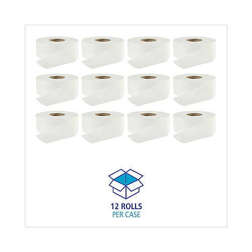 Boardwalk&reg; Jumbo Roll Toilet Paper, 2-Ply, 525-ft. Roll, 12 Rolls (BWK410320)