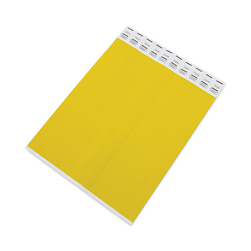 Advantus Crowd Management Wristbands, Sequentially Numbered, 10" x 0.75", Yellow, 100/Pack (75444)