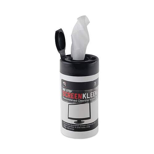 Read Right OneStep CRT Screen Cleaner Wet Wipes, Cloth, 5.25 x 5.75, Unscented, 75/Tub (RR1409)