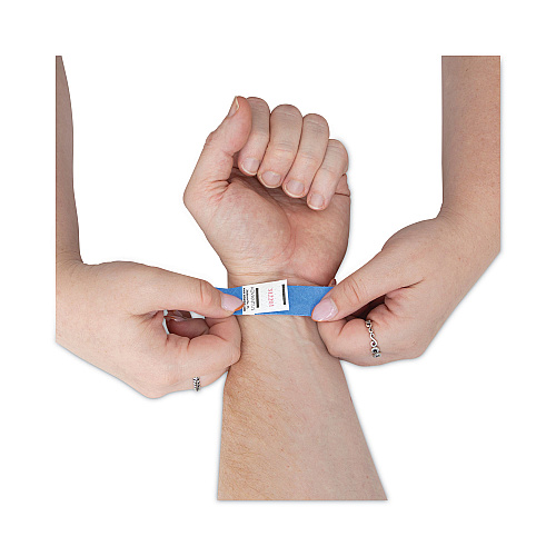Advantus Crowd Management Wristbands, Sequentially Numbered, 10" x 0.75", Blue, 100/Pack (75442)