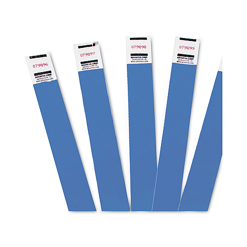 Advantus Crowd Management Wristbands, Sequentially Numbered, 9.75" x 0.75", Blue, 500/Pack (75513)
