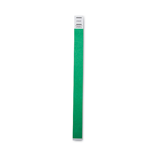 Advantus Crowd Management Wristbands, Sequentially Numbered, 10" x 0.75", Green, 100/Pack (75443)
