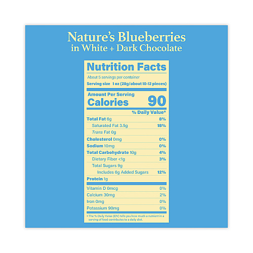 Tru Fru Nature's Hyper-Chilled Blueberries in White and Dark Chocolate, 5 oz Cup, 8/Carton (90300270)