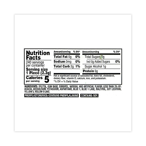 Trident Vibes Spearmint Rush Sugar-Free Gum, 40 Pieces/Cup, 6 Cups/Carton (30400082)