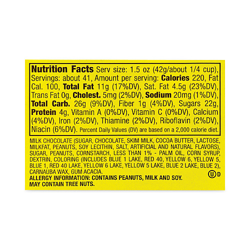 M&M's Milk Chocolate Peanut Candies, 62 oz Tub (20900060)