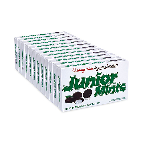 Junior Mints Theater Box, Dark Chocolate Mint, 3.5 oz Box, 12/Carton (20900093)