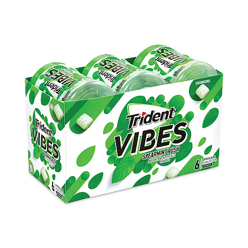 Trident Vibes Spearmint Rush Sugar-Free Gum, 40 Pieces/Cup, 6 Cups/Carton (30400082)