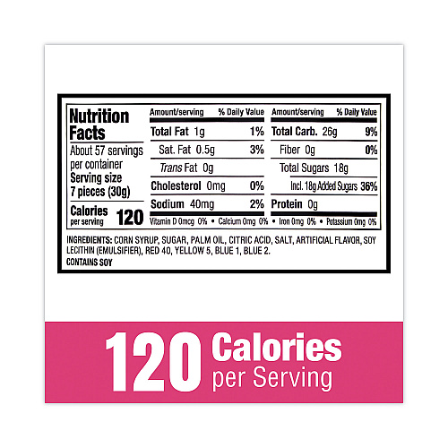 Now and Later Mixed Fruit Chews, Assorted Flavors, 60 oz Tub, 365 Pieces (20900224)
