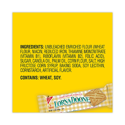 Nabisco Lorna Doone Shortbread Cookies, 1.5 oz Packet, 30 Packets/Carton (22001042)