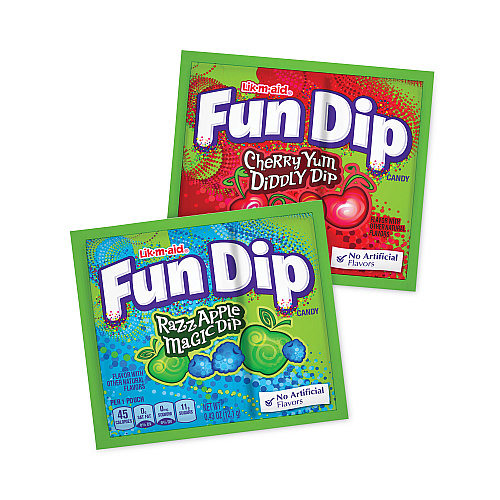 Lik-m-aid Fun Dip Candy, Assorted Flavors, 0.43 oz Pouches, 48/Box (20900166)