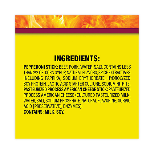 Slim Jim Pepperoni and Cheese Meat Sticks, 1.5 oz, 18/Carton (20900655)