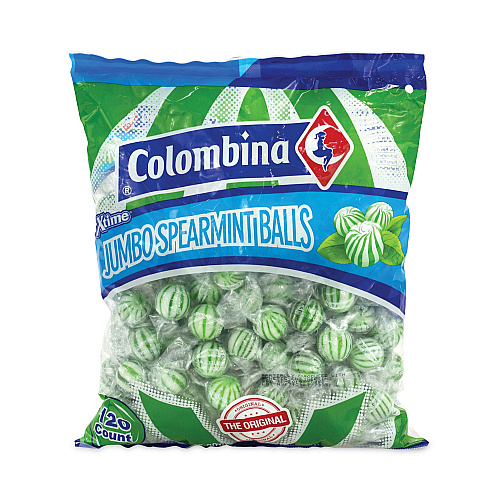Colombina Jumbo Spearmint Balls, 0.04 oz, 120 Balls/Bag, 1 Bag/Carton (20900022)