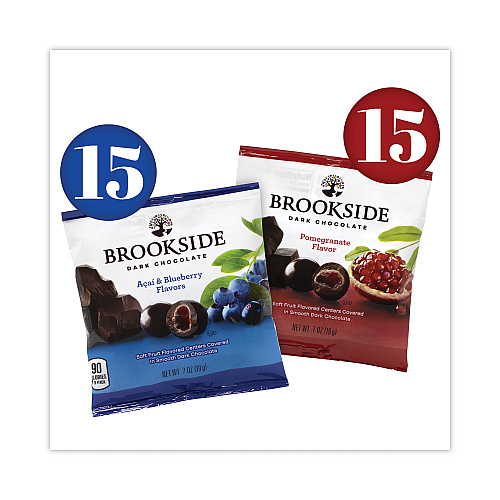 BROOKSIDE Dark Chocolate Fruit, Acai Blueberry and Pomegranate, 30 Pouches/Carton (22001031)