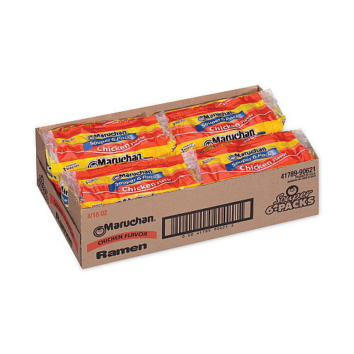 Maruchan Ramen Noodle Soup Chicken Flavor Souper, 3 oz, 6/Package, 4 Packages/Pack (30700038)