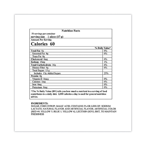 Jolly Rancher Lollipops Assortment, Assorted Flavors, 0.6 oz, 50/Carton (20900051)