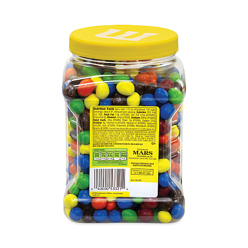 M&M's Milk Chocolate Peanut Candies, 62 oz Tub (20900060)