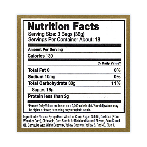 Haribo Goldbears Gummi Candy, 0.4 oz Pouches, Lemon; Orange; Pineapple; Rasberry; Strawberry, 54/Carton (20900181)