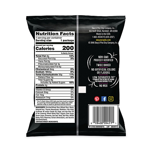 Stacy's Pita Chips, 1.5 oz Bag, Cinnamon Sugar, 24/Carton (20900651)