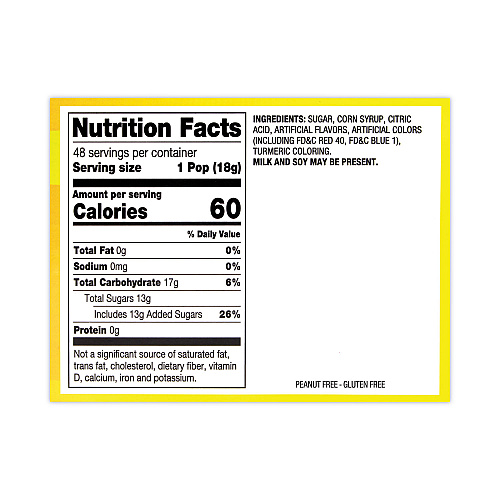 Charms Sweet and Sour Pop, Assorted Flavors, 0.63 oz, 48/Carton (20900128)